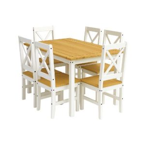 COMEDOR 4 SILLAS BLANCO / 78-116